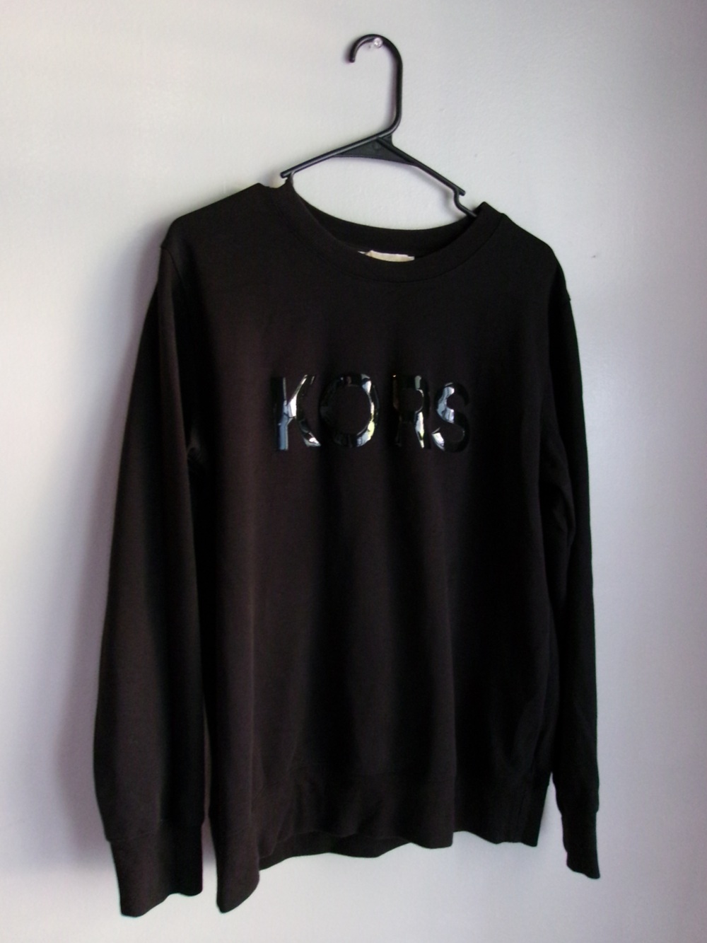 Michael Kors Black Gloss Logo Long Sleeve Sweatshirt